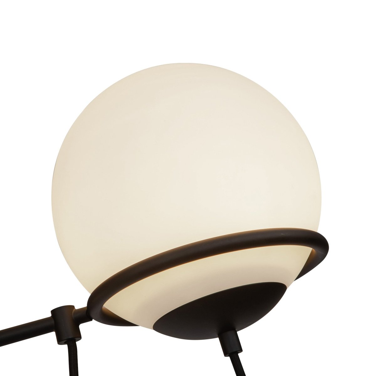 Chandelier Alba - Verre noir / opale mat 32" by Alora Lighting | Luminaires & cie