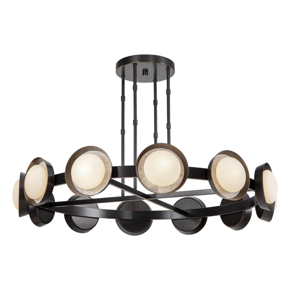 Chandelier Alonso - Bronze urbain 50 1/2" by Alora Lighting | Luminaires & cie
