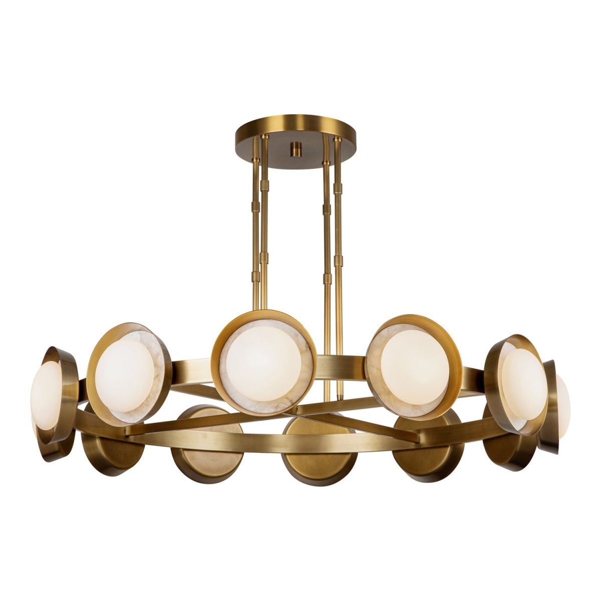 Chandelier Alonso - Laiton vintage 50 1/2" by Alora Lighting | Luminaires & cie