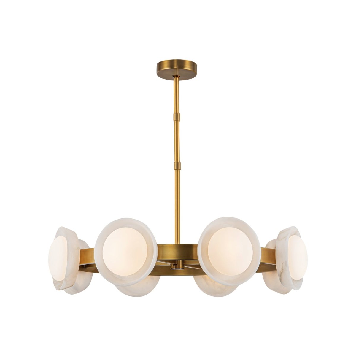 Chandelier Alonso - Laiton / albâtre vintage 37 1/4" by Alora Lighting | Luminaires & cie