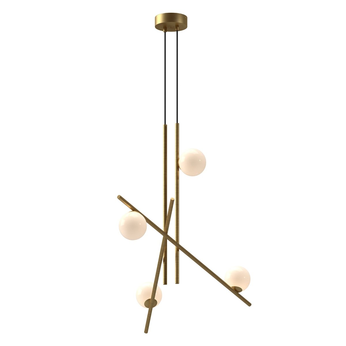 Chandelier Amara - Verre d'opale en or / brillant brossé 18 3/8" by Kuzco Lighting | Luminaires & cie