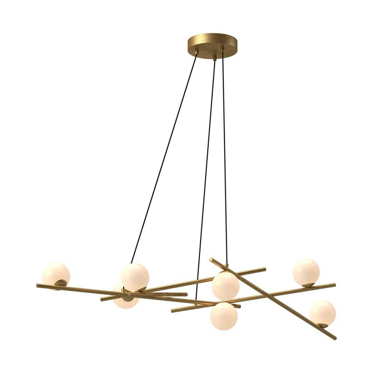 Chandelier Amara - Verre d'opale en or / brillant brossé 16 1/2" by Kuzco Lighting | Luminaires & cie