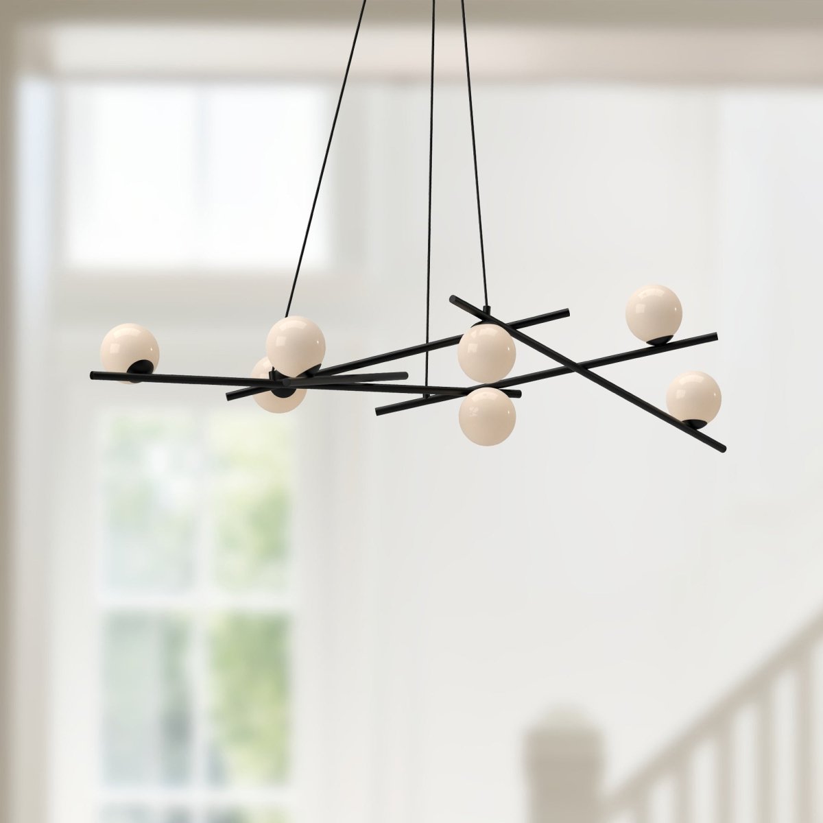 Chandelier Amara - Verre d'opale noir / brillant 16 1/2" by Kuzco Lighting | Luminaires & cie