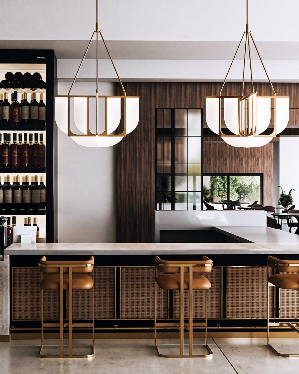 Chandelier Anders - Laiton vintage by Alora Lighting | Luminaires & cie