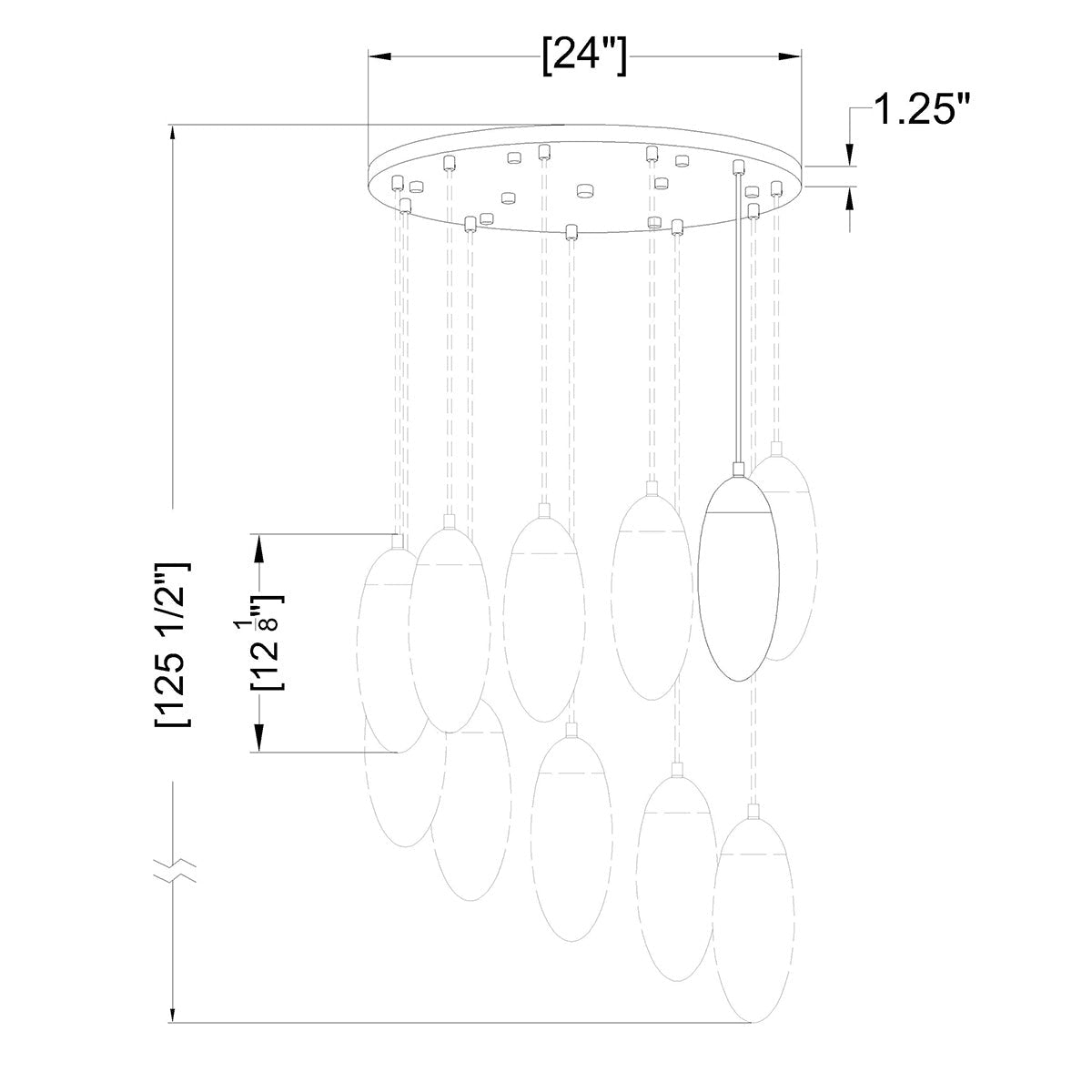 Chandelier Arden - Nickel brossé 24" by Z - Lite | Luminaires & cie