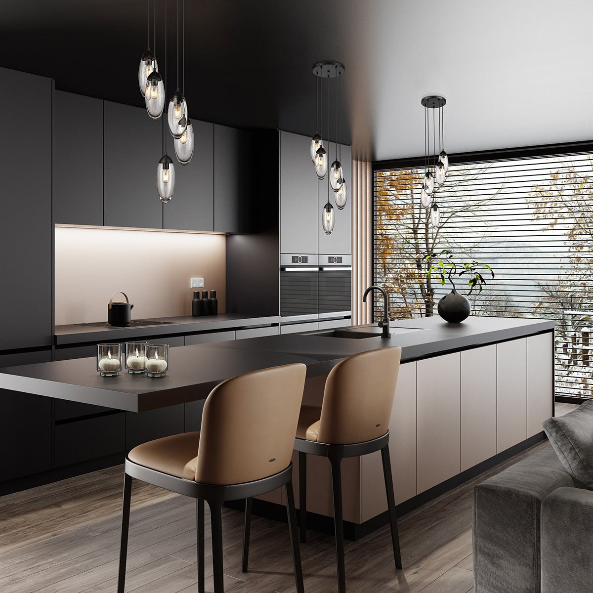 Chandelier Arden - Noir mat 12" by Z - Lite | Luminaires & cie
