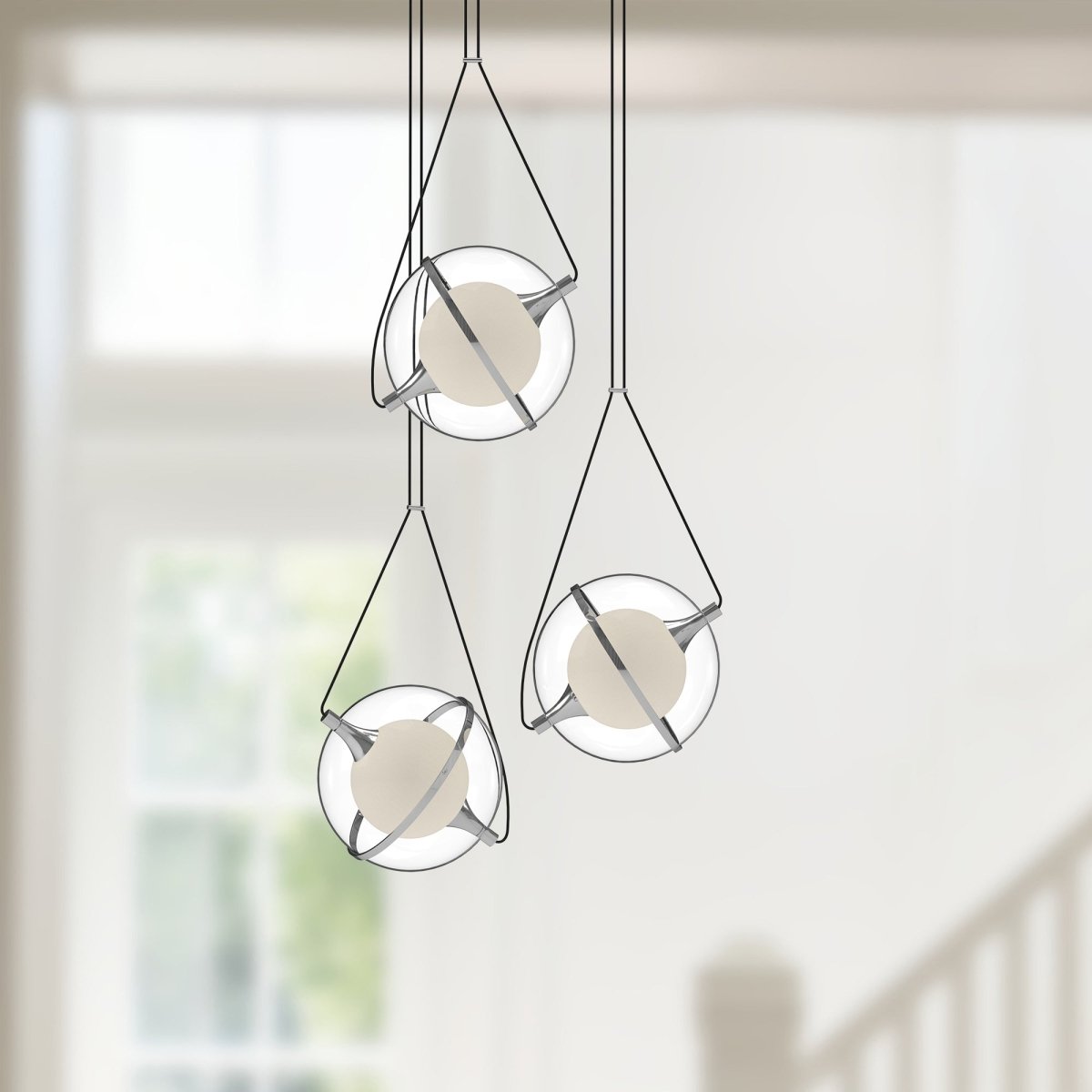 Chandelier Aries - Chrome 28" by Kuzco Lighting | Luminaires & cie