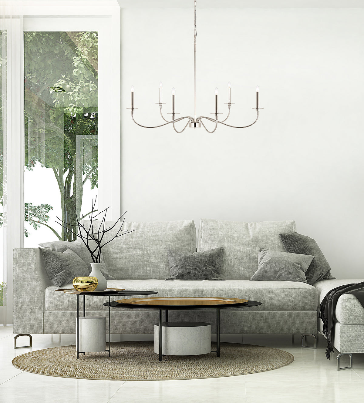 Lustre Arrington Nickel poli, 42" – vue 6