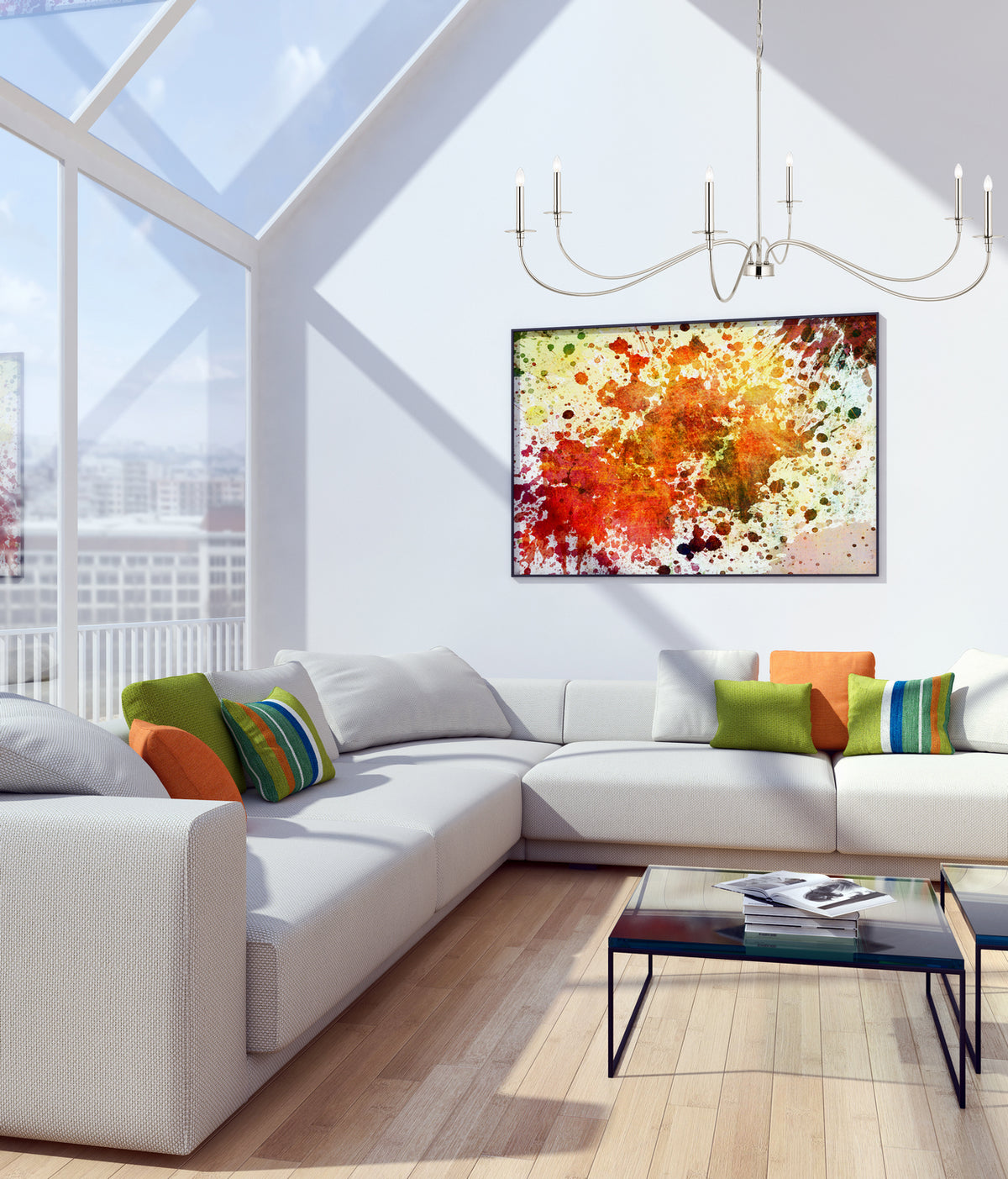 Lustre Arrington Nickel poli, 63" – vue 5