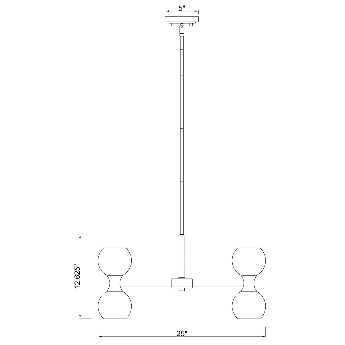 Chandelier Artemis - Noir mat 25" by Z - Lite | Luminaires & cie
