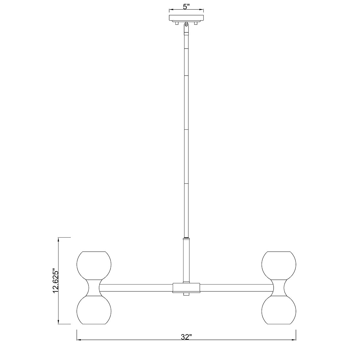 Chandelier Artemis - Noir mat 32" by Z - Lite | Luminaires & cie