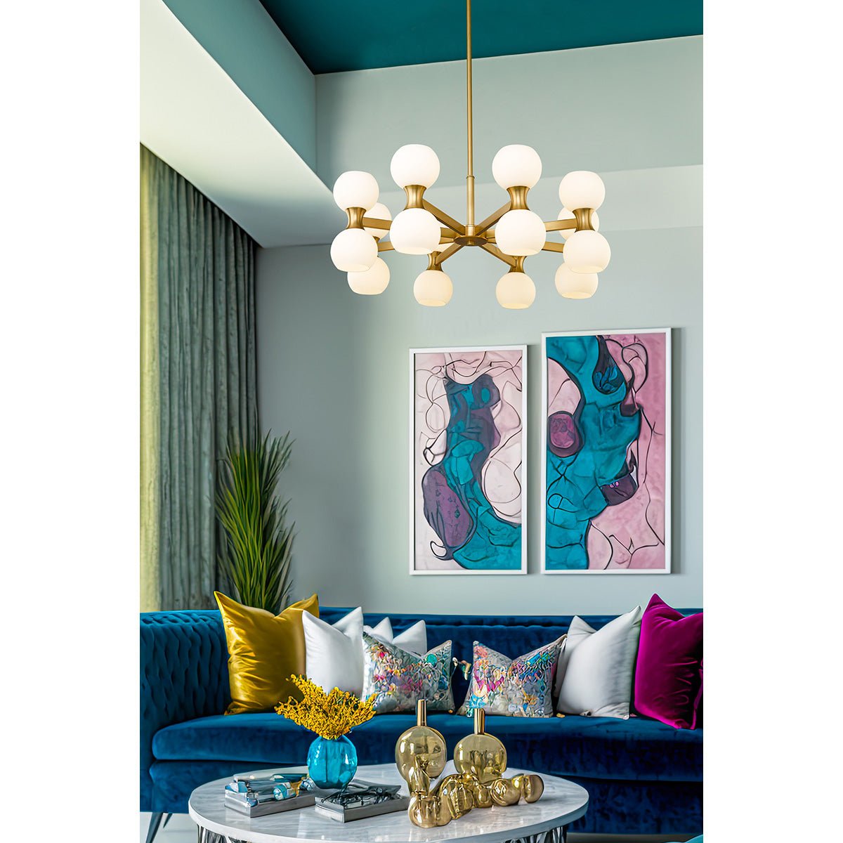 Chandelier Artemis - Or moderne 32" by Z - Lite | Luminaires & cie