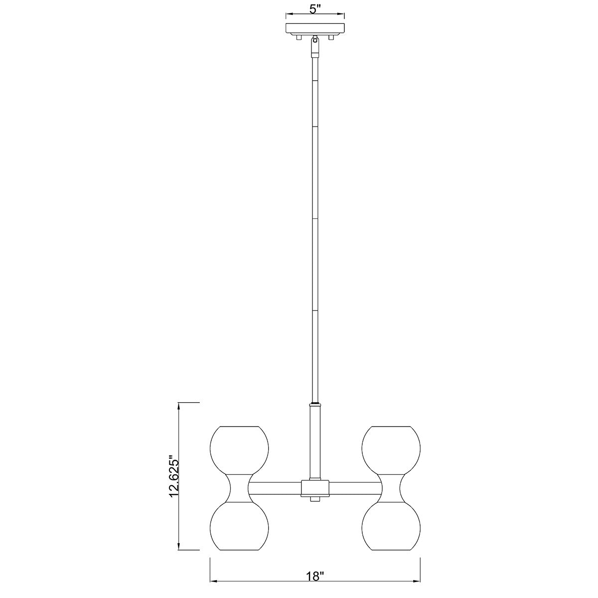 Chandelier Artemis - Noir mat 18" by Z - Lite | Luminaires & cie