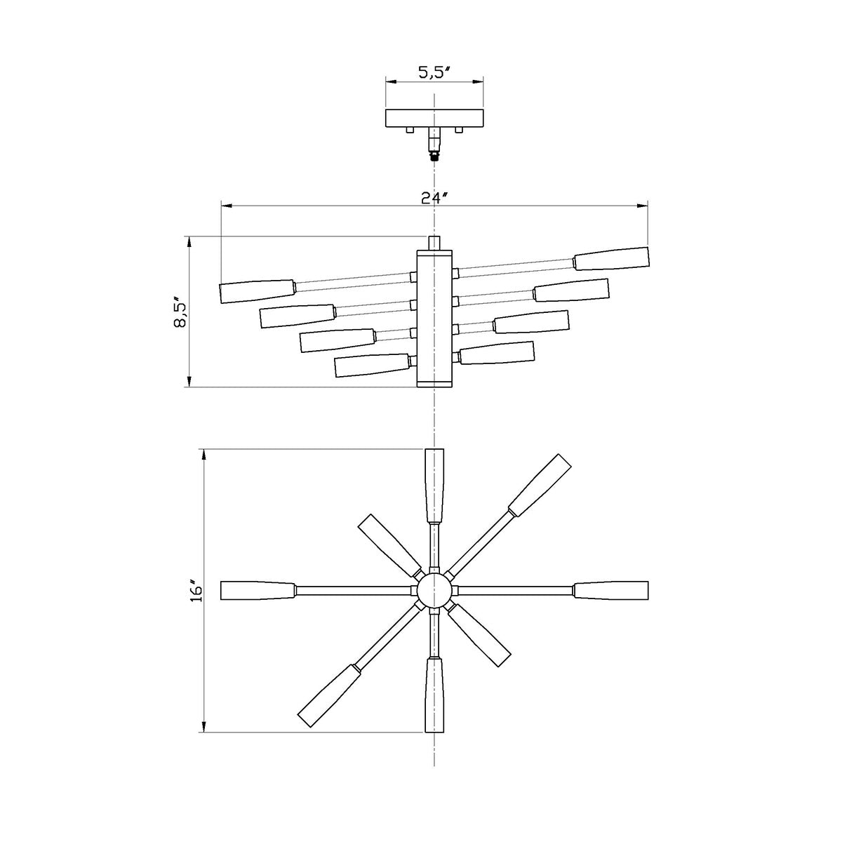 Chandelier Ascension - Chromé 16" by Z - Lite | Luminaires & cie