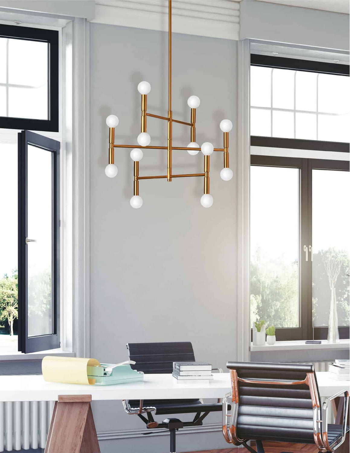 Lustre linéaire Ava 21", Bronze vintage – vue 2