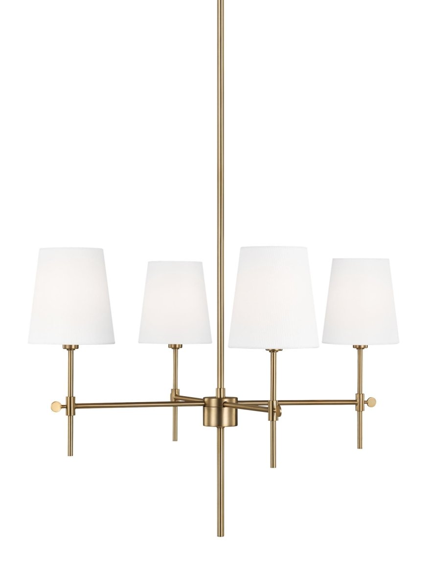 Chandelier Baker - Laiton satiné 26" Ampoules DEL incluses by Visual Comfort Studio | Luminaires & cie