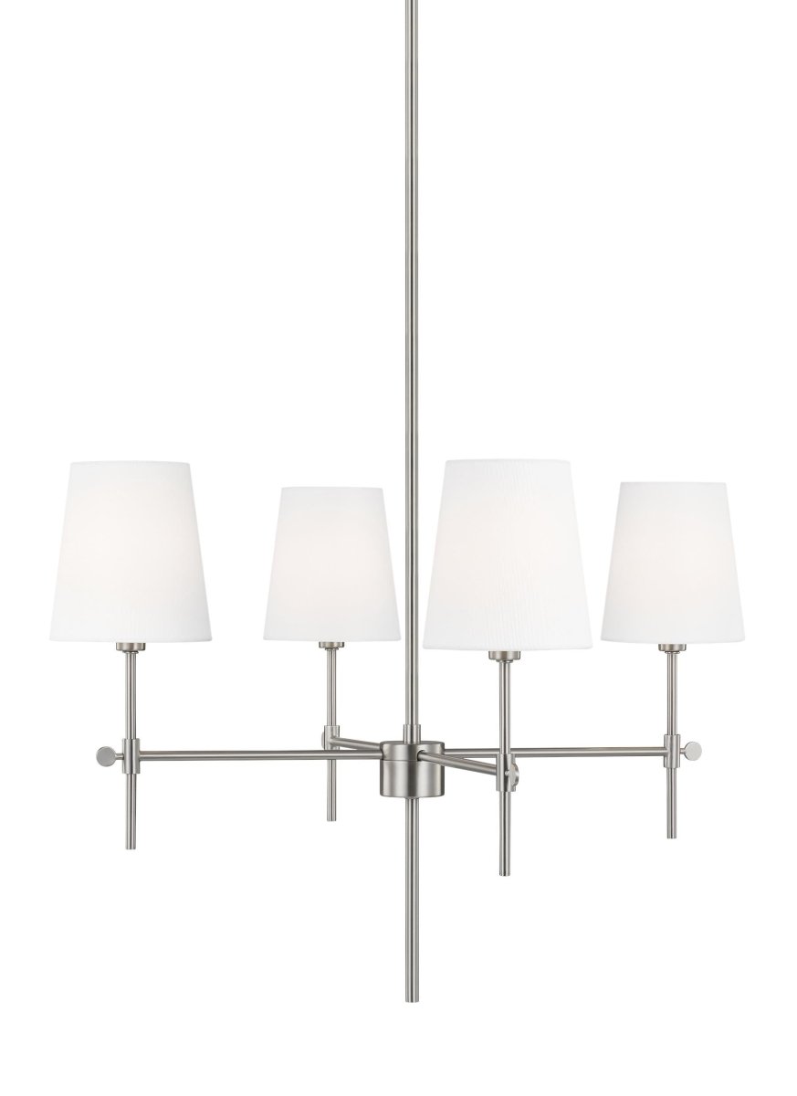 Chandelier Baker - Nickel brossé 26" Ampoules DEL incluses by Visual Comfort Studio | Luminaires & cie
