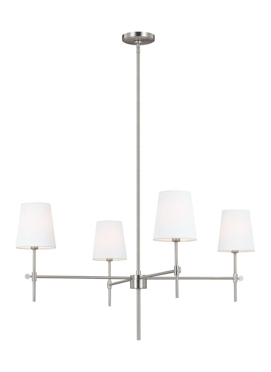 Chandelier Baker - Nickel brossé 36" Ampoules DEL incluses by Visual Comfort Studio | Luminaires & cie