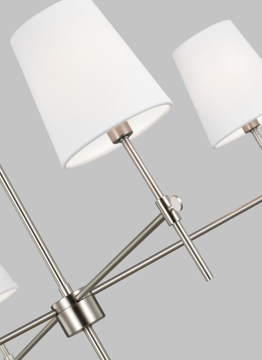 Chandelier Baker - Nickel brossé 36" Ampoules DEL incluses by Visual Comfort Studio | Luminaires & cie
