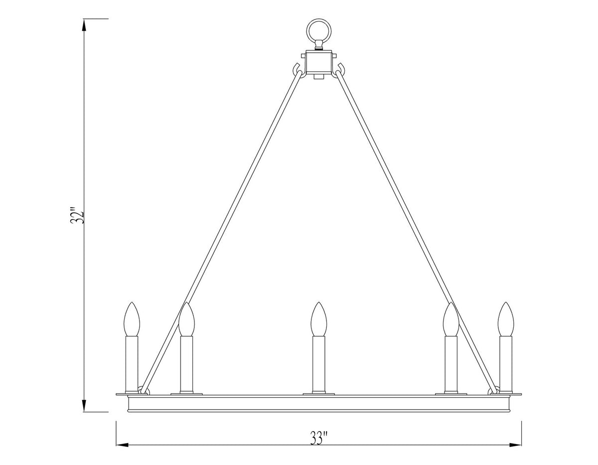 Lustre Barclay Nickel poli, 33" – vue 6