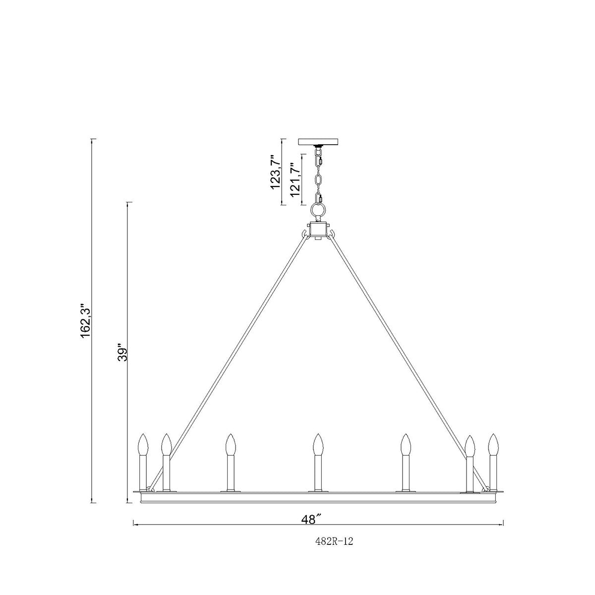 Chandelier Barclay - Laiton frotté 48" by Z - Lite | Luminaires & cie