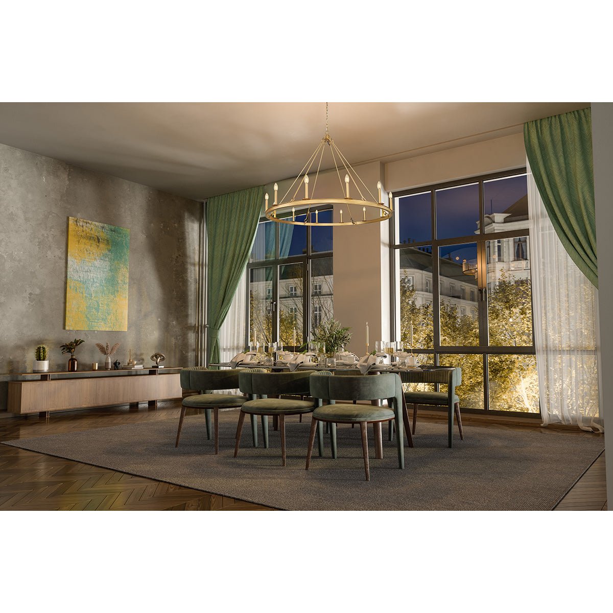 Chandelier Barclay - Laiton frotté 48" by Z - Lite | Luminaires & cie