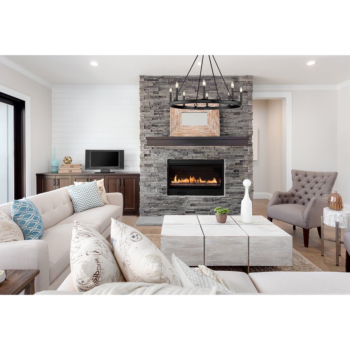 Chandelier Barclay - Noir mat 33" by Z - Lite | Luminaires & cie