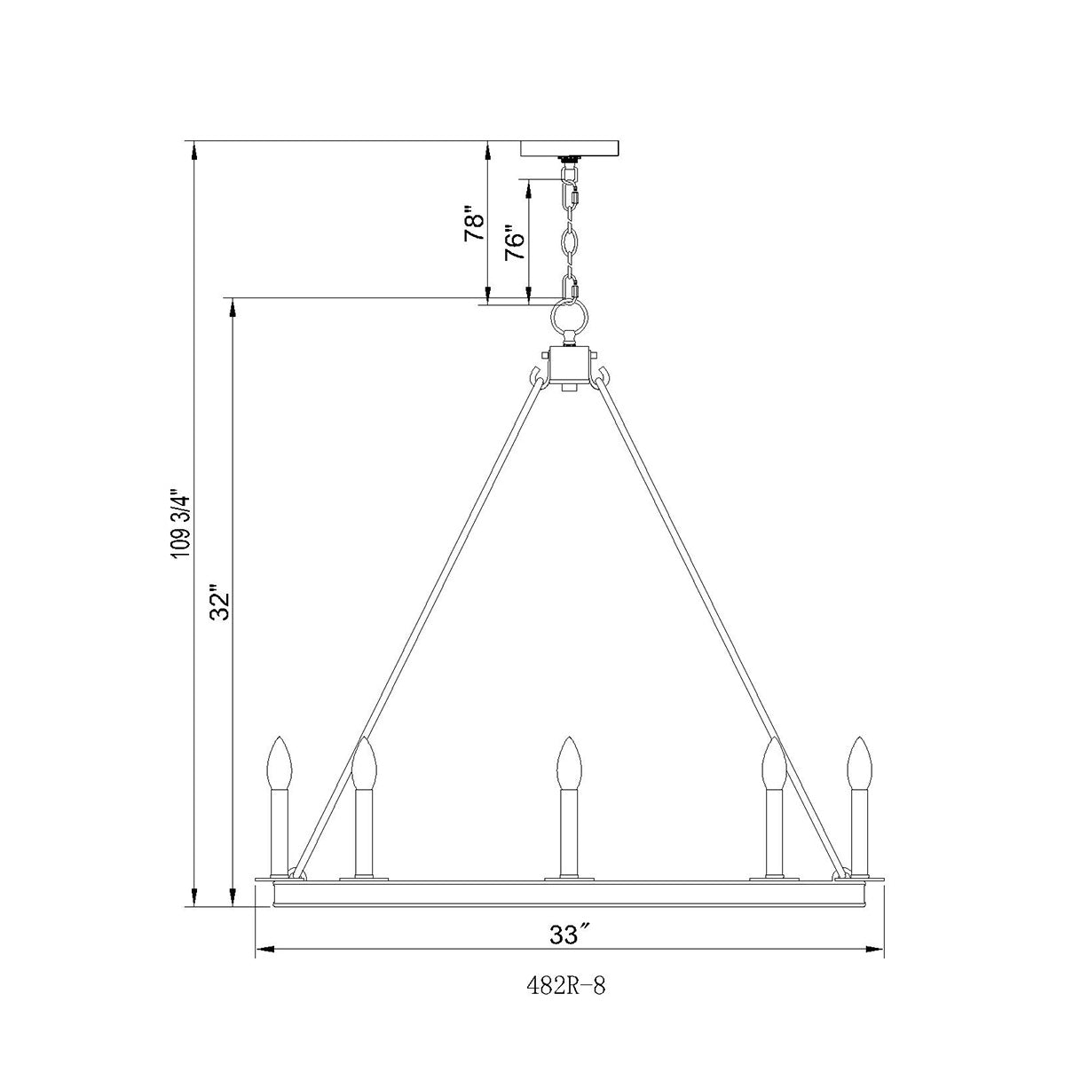 Chandelier Barclay - Laiton frotté 33" by Z - Lite | Luminaires & cie