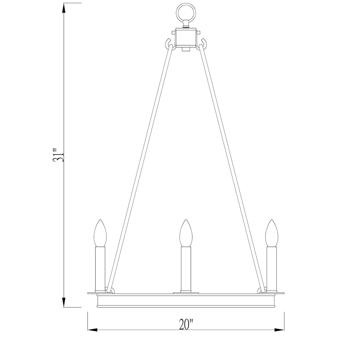 Chandelier Barclay - Noir mat 20" by Z - Lite | Luminaires & cie
