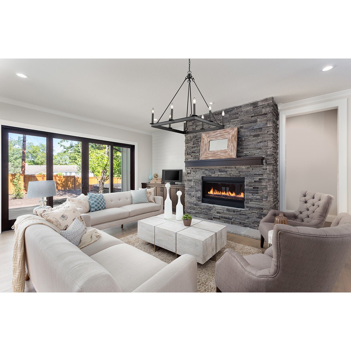 Chandelier Barclay - Noir mat 26" by Z - Lite | Luminaires & cie