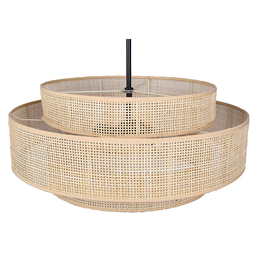 Chandelier Bellamy - Abat - jour en rotin naturel by Canarm | Luminaires & cie