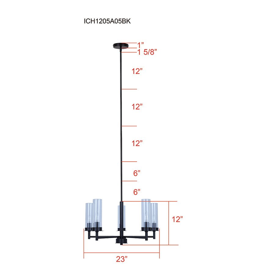 Chandelier Benson - Nickel brossé 23" by Canarm | Luminaires & cie