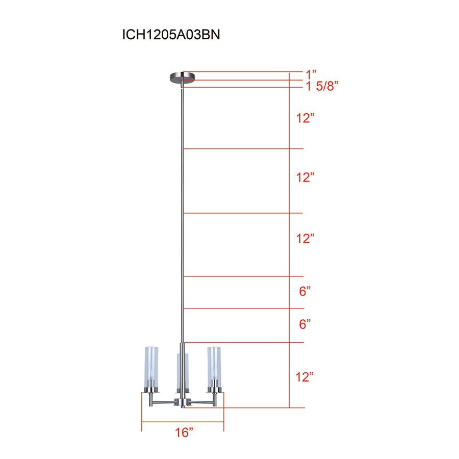 Chandelier Benson - Nickel brossé 23" by Canarm | Luminaires & cie