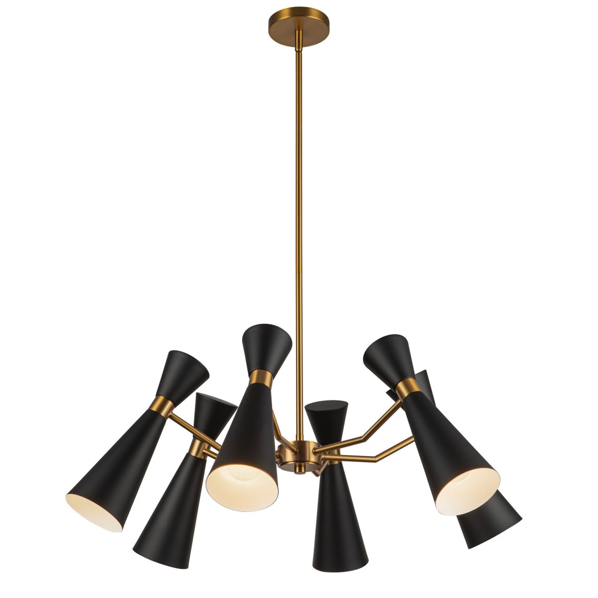 Chandelier Blake - Or noir / vieilli 32" by Alora Lighting | Luminaires & cie
