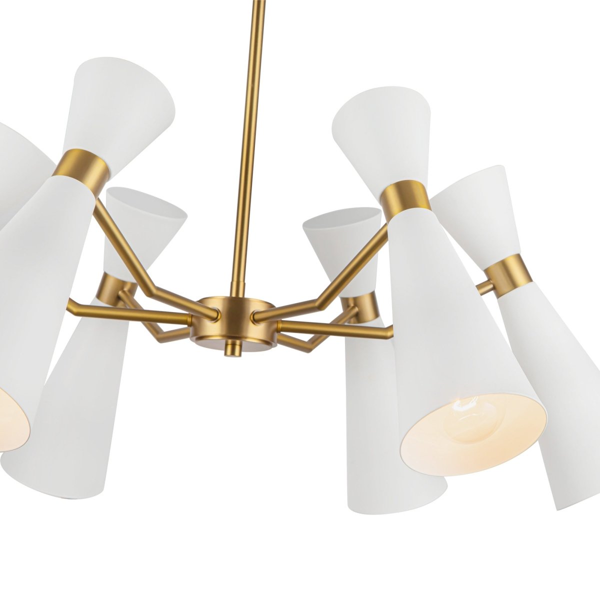 Chandelier Blake - Or blanc / vieilli 32" by Alora Lighting | Luminaires & cie