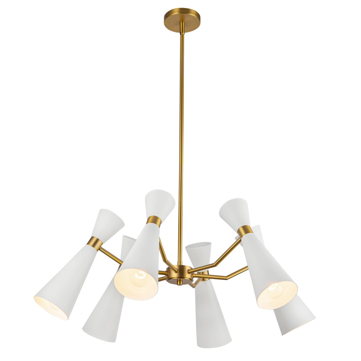 Chandelier Blake - Or blanc / vieilli 32" by Alora Lighting | Luminaires & cie
