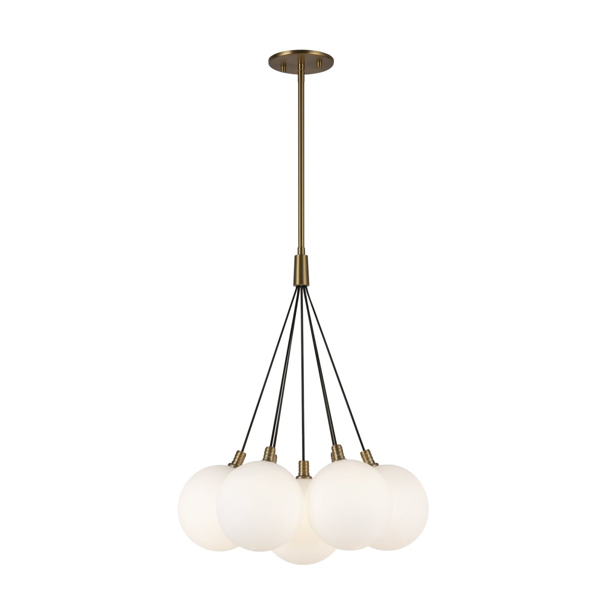 Chandelier Bolla - Gold - or / Verre d'Opale 16 1/2" by Kuzco Lighting | Luminaires & cie