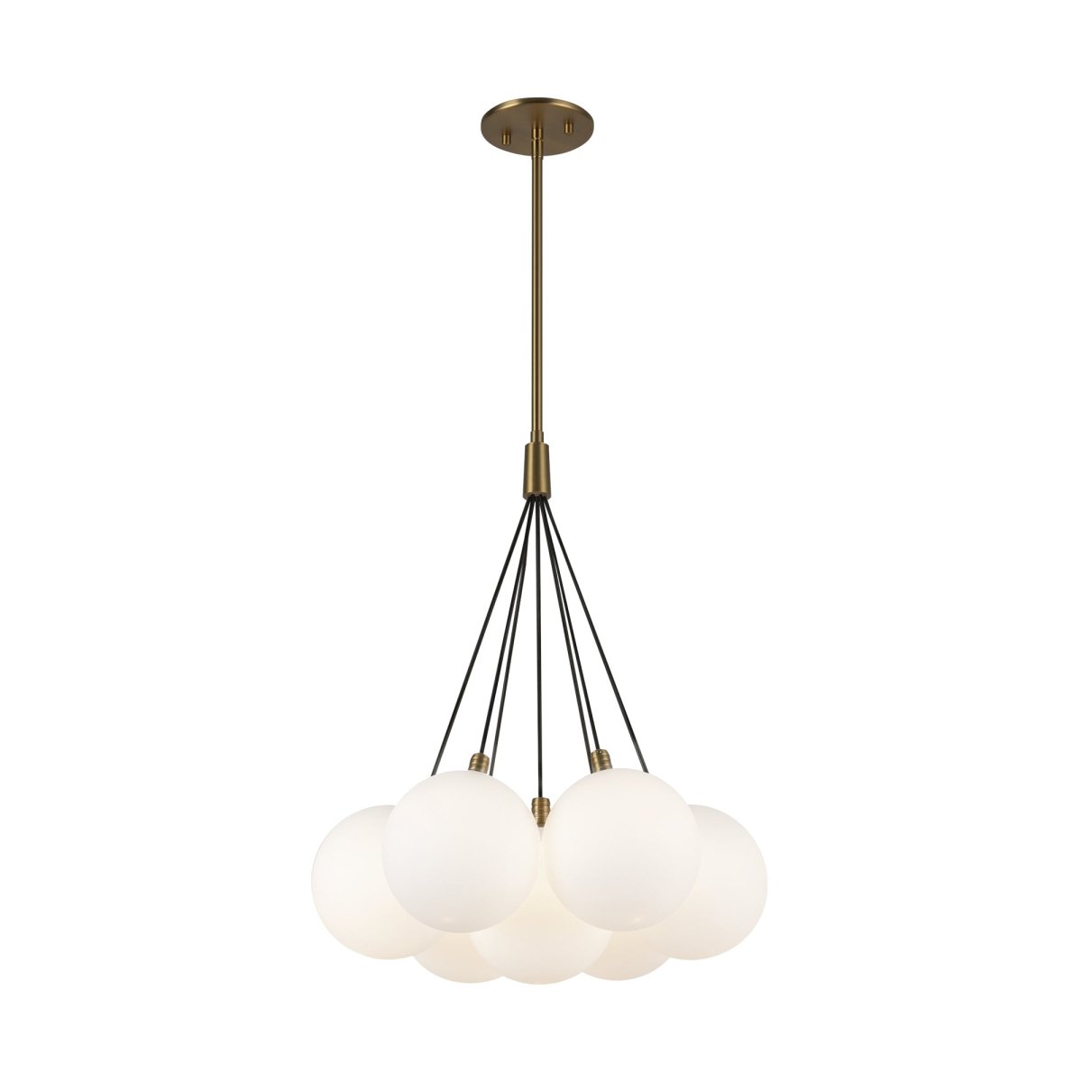 Chandelier Bolla - Gold - or / Verre d'Opale 16 1/2" by Kuzco Lighting | Luminaires & cie