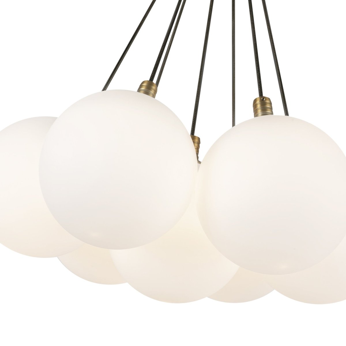 Chandelier Bolla - Gold - or / Verre d'Opale 16 1/2" by Kuzco Lighting | Luminaires & cie