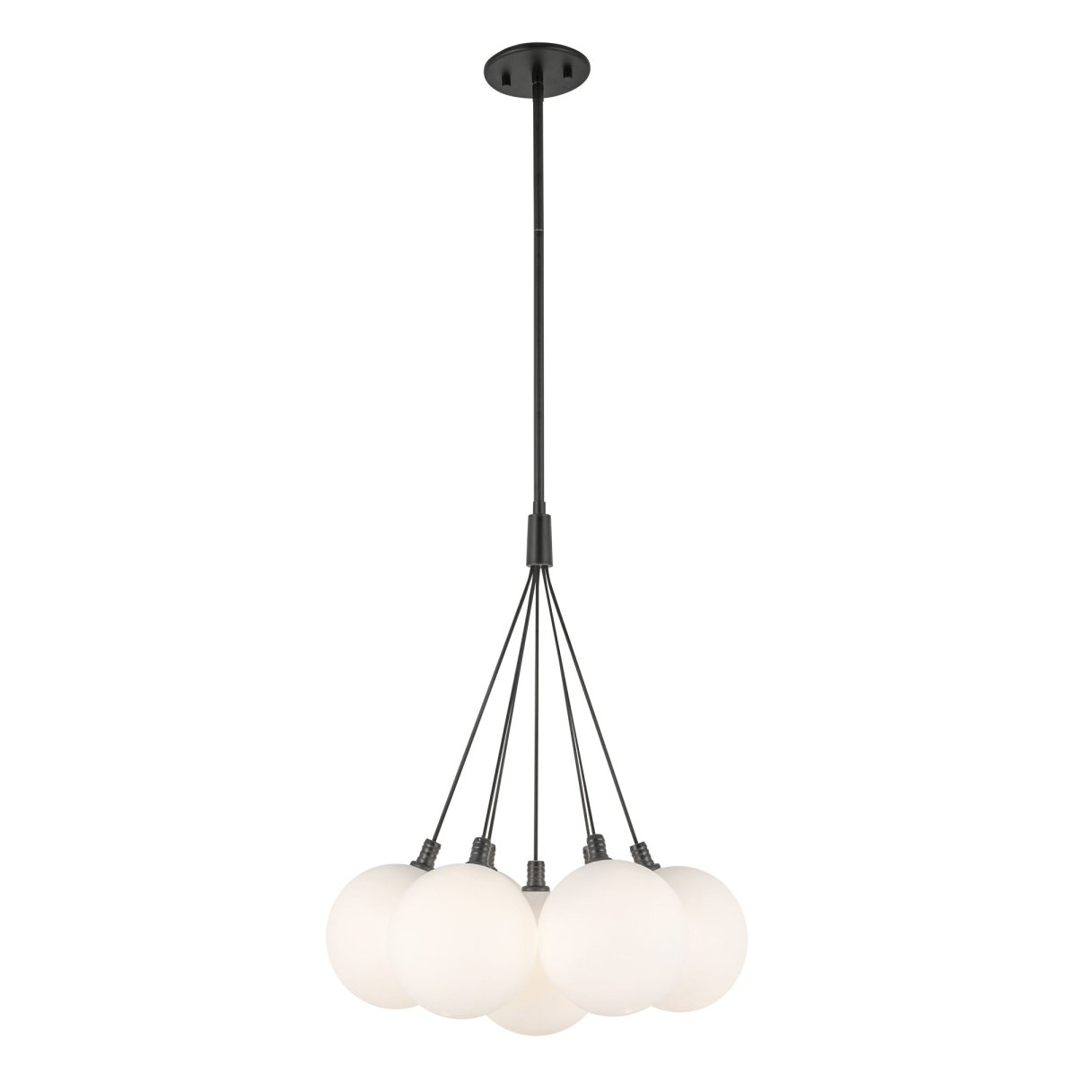 Chandelier Bolla - Verre noir / opale 16 1/2" by Kuzco Lighting | Luminaires & cie
