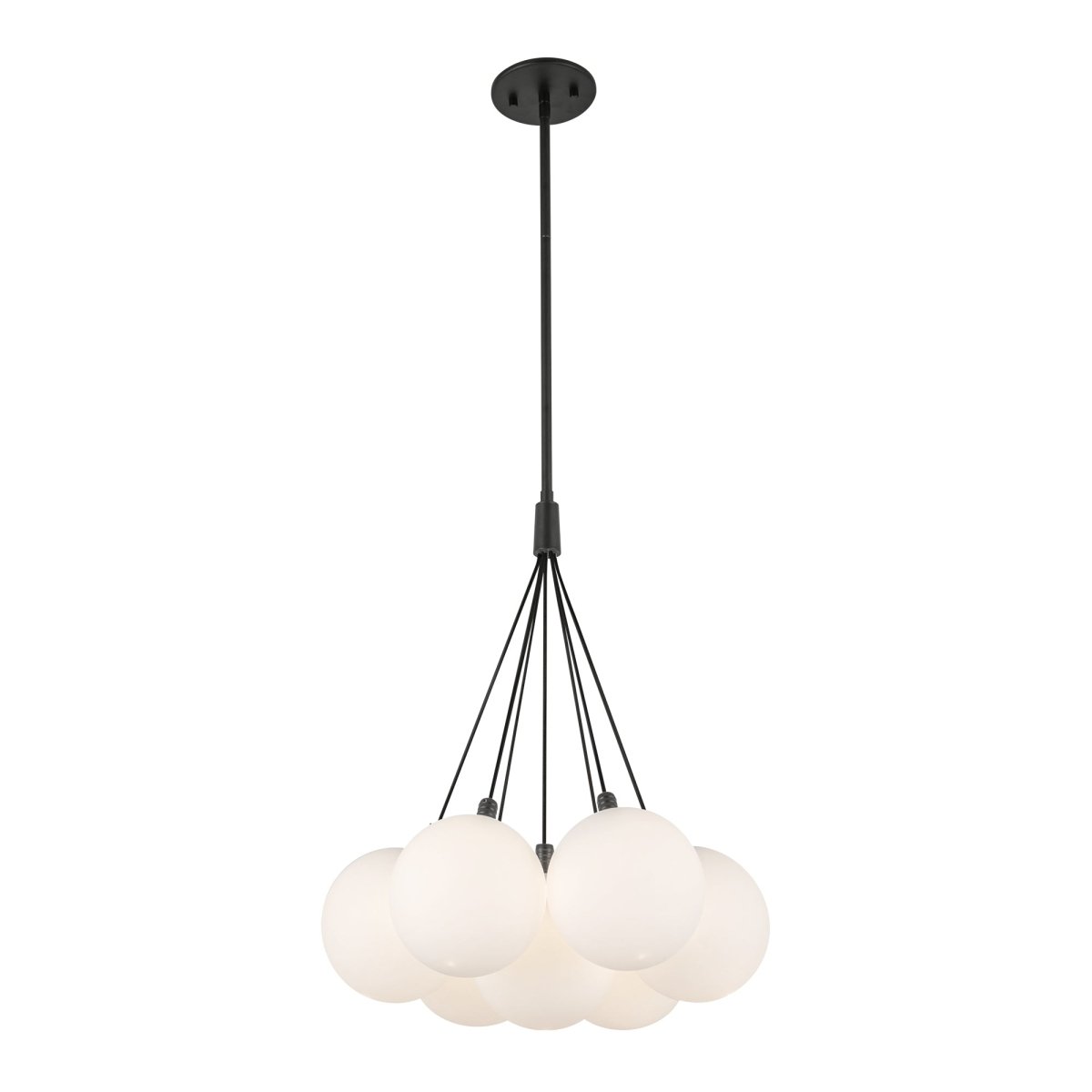 Chandelier Bolla - Verre noir / opale 16 1/2" by Kuzco Lighting | Luminaires & cie
