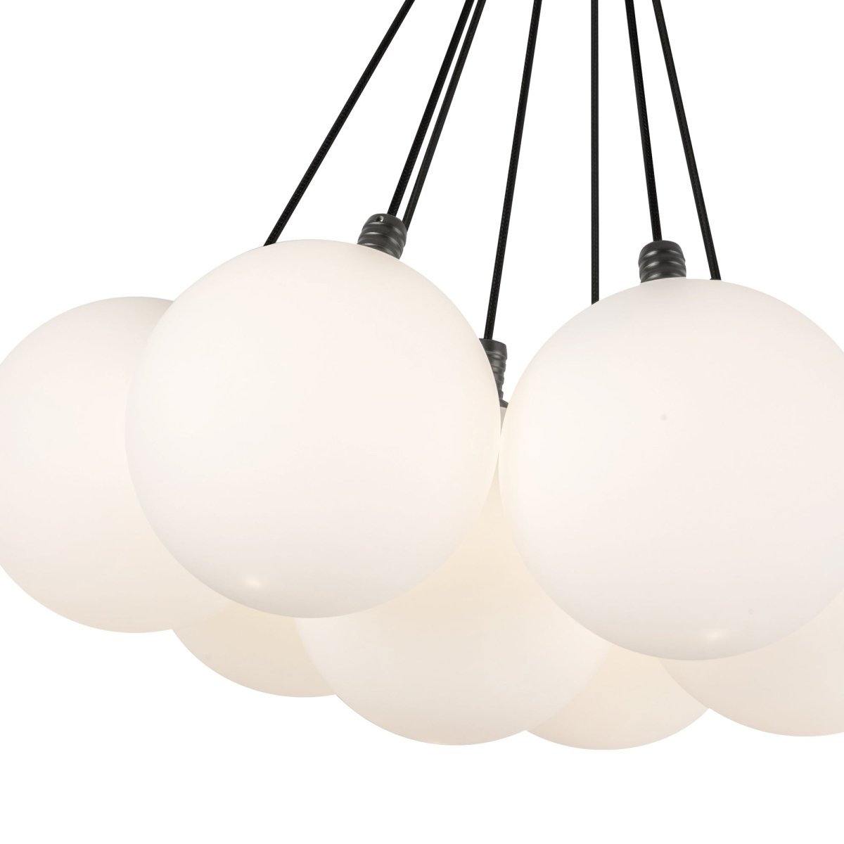 Chandelier Bolla - Verre noir / opale 16 1/2" by Kuzco Lighting | Luminaires & cie