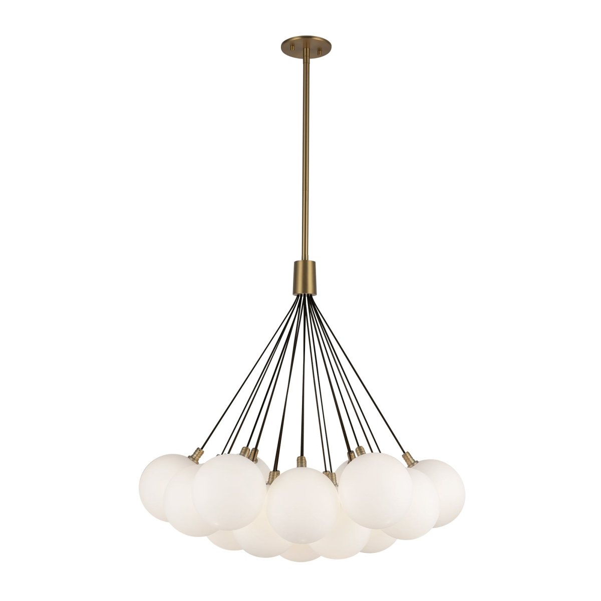 Chandelier Bolla - Gold - or / Verre d'Opale 28" by Kuzco Lighting | Luminaires & cie