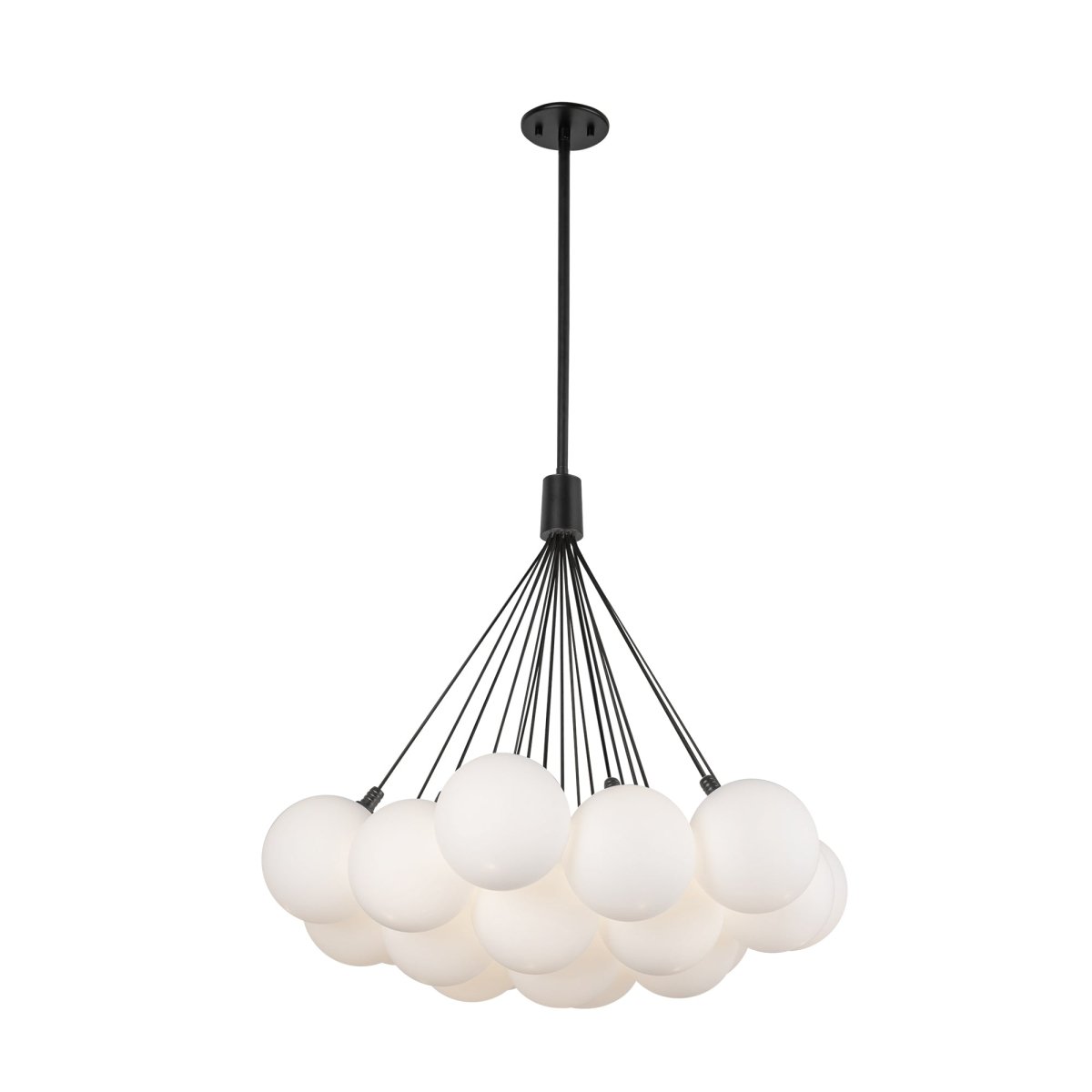 Chandelier Bolla - Verre noir / opale 28" by Kuzco Lighting | Luminaires & cie