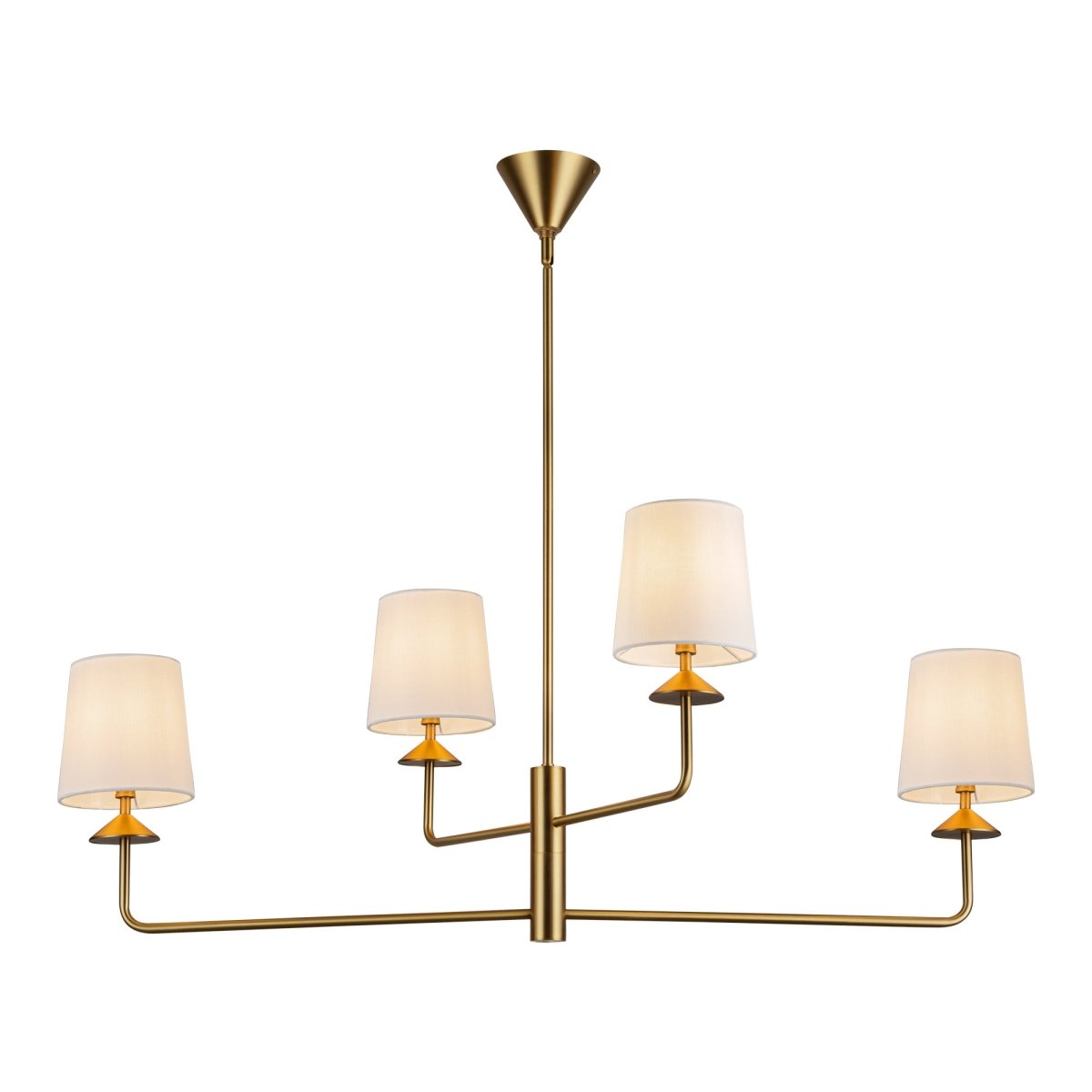 Chandelier Bridgette - Brackaged Gold / White Linn by Alora Lighting | Luminaires & cie