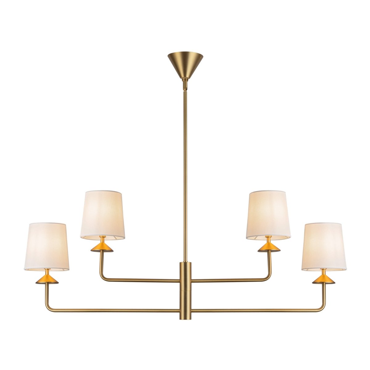 Chandelier Bridgette - Brackaged Gold / White Linn by Alora Lighting | Luminaires & cie