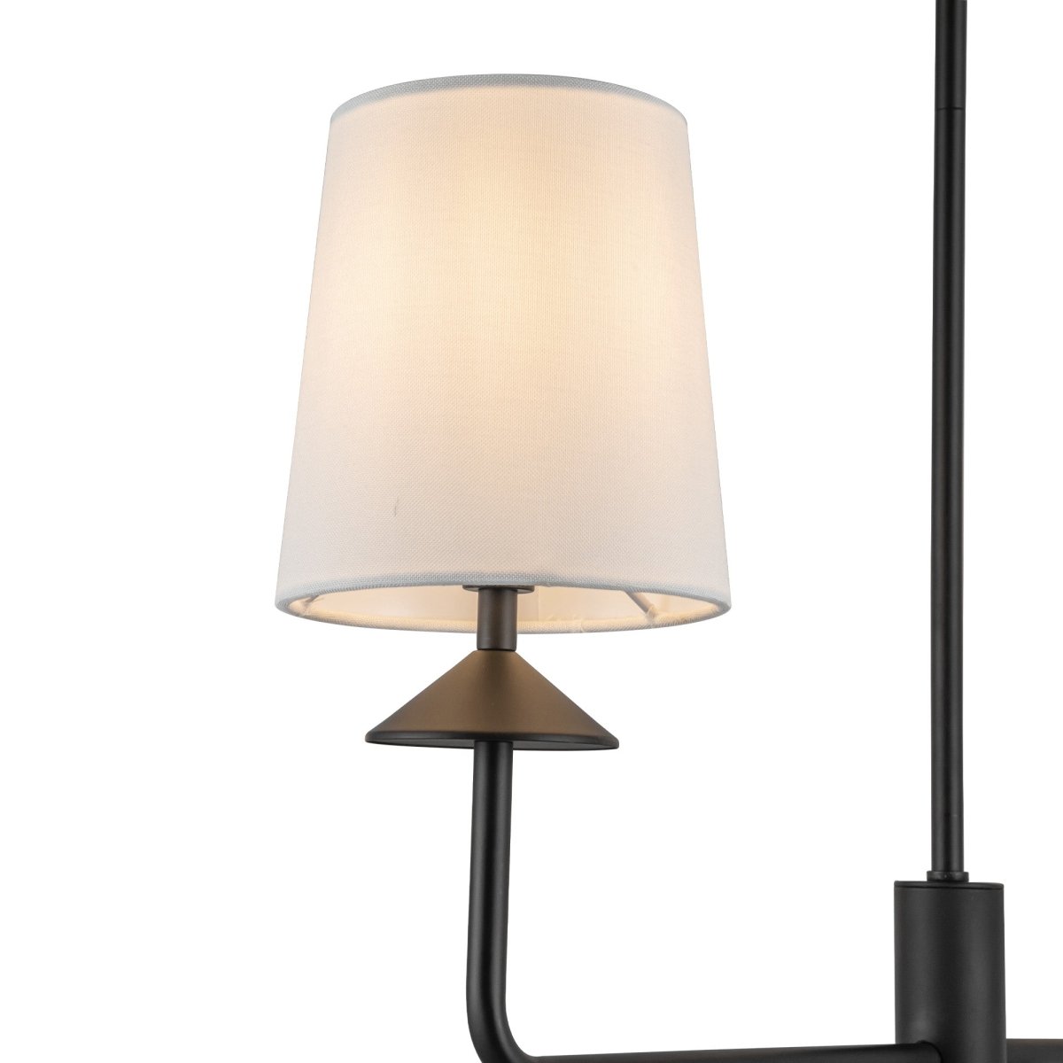 Chandelier Bridgette - Lin noir / blanc mat by Alora Lighting | Luminaires & cie