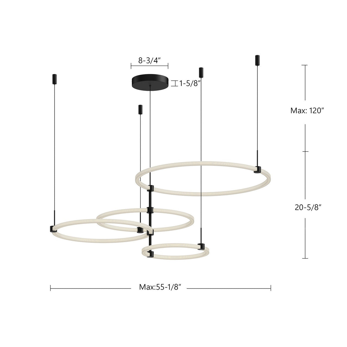 Lustre Bruni Noir – vue 2