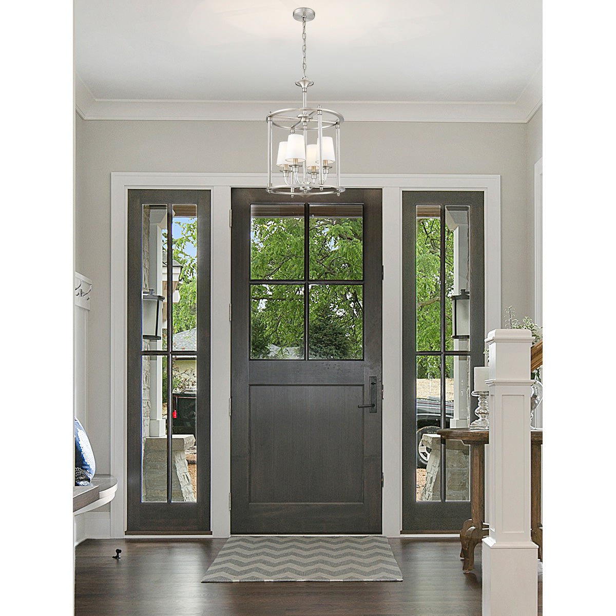 Chandelier Cage Katerina - Nickel brossé 16" by Z - Lite | Luminaires & cie