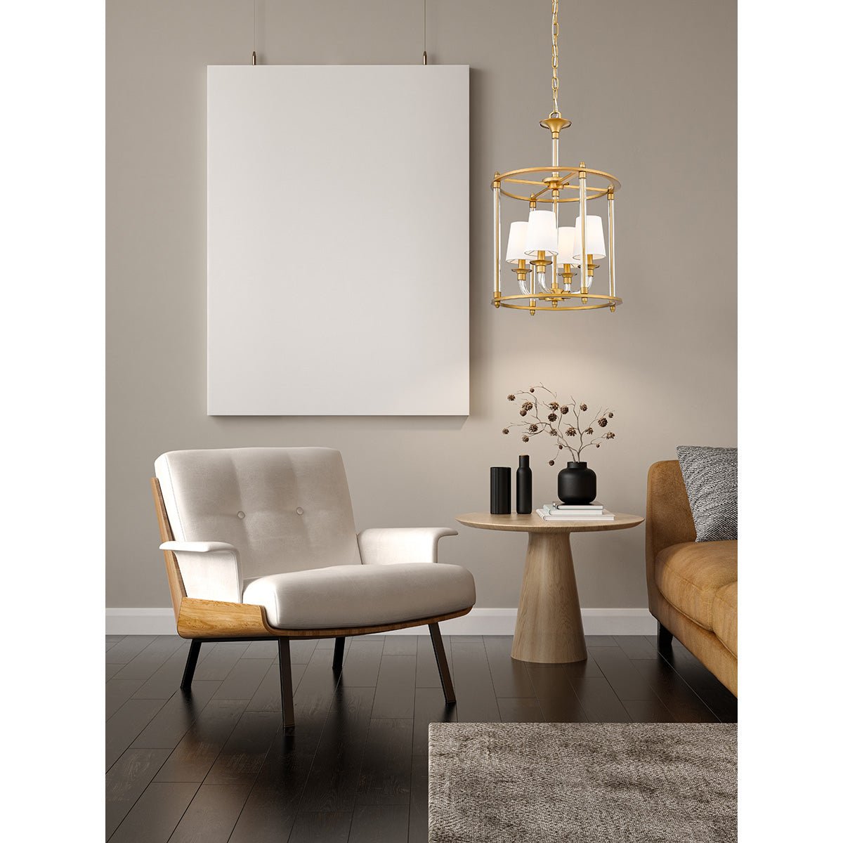Chandelier Cage Katerina - Laiton frotté 16" by Z - Lite | Luminaires & cie